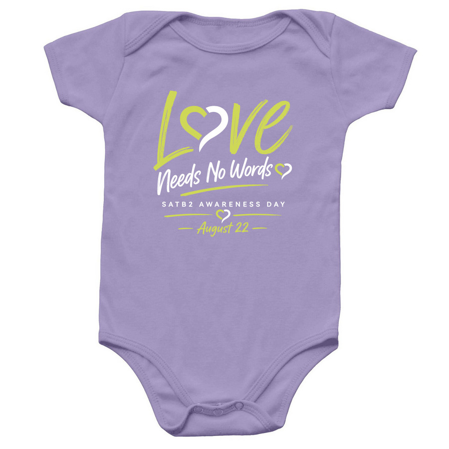 Love Needs No Words - Infant, a Lavender Infant Onesie