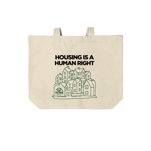 Housing is a Human Right, a Natural Cotton Canvas Tote Bag