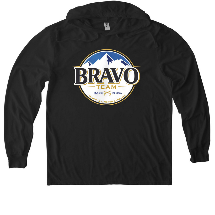 Bravo, a Space Black Allmade Eco Triblend Hoodie Tee