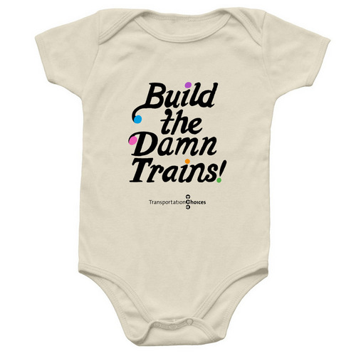 Build The Damn Trains Infant Onesie, a Natural Infant Onesie