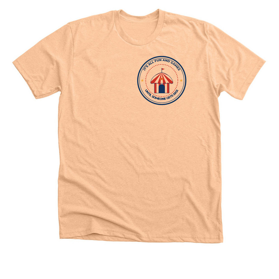 The Flu Stops Here, a Heather Peach Premium Unisex Tee
