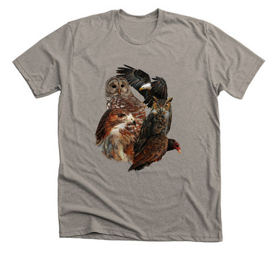 Help Native Birds of Prey Fly Home, a Heather Stone Premium Unisex Tee