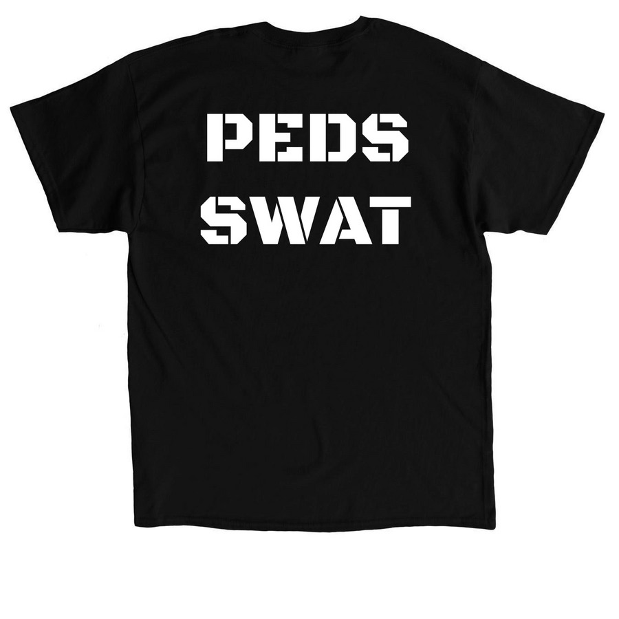 Peds SWAT, a Black Classic Unisex Tee (back-view)