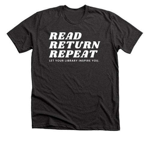 Read Return Repeat, a Dark Grey Heather Premium Unisex Tee
