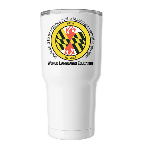 Carry your coffee in style, a White Insulated Tumbler