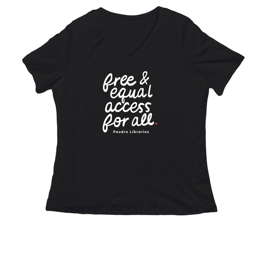 Free & Equal Access for All - Women's Cut, a Black Women's Relaxed V-Neck Tee