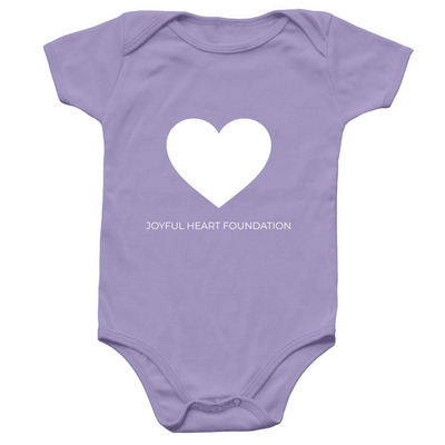 White Heart Baby Onesie, a Lavender Infant Onesie