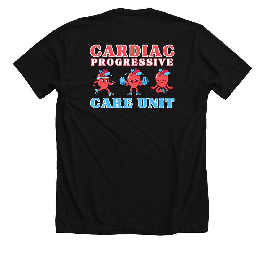 Healthy Hearts, a Solid Black Blend Premium Unisex Tee (back-view)