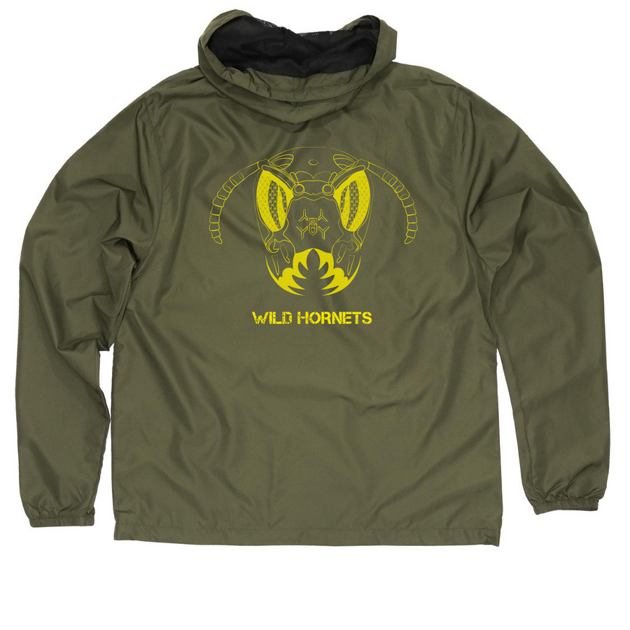 Wild Hornets Windbreaker, a Army Quarter-Zip Windbreaker (back-view)