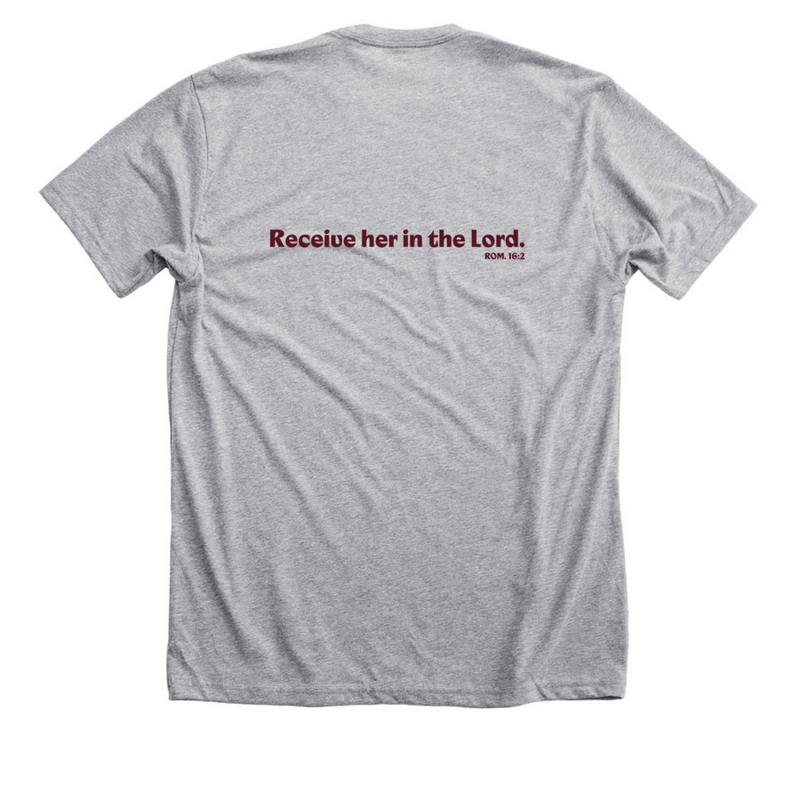 Discerning Deacons Tee - Large Logo, a Athletic Heather Premium Unisex Tee (back-view)