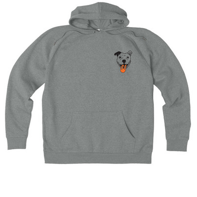 CA Pit Bull - Sunset 2, a Aluminum Grey Heather Allmade Organic CVC Pullover Hoodie