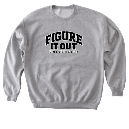 Figure It Out U, a Sport Grey Softstyle Crewneck Sweatshirt
