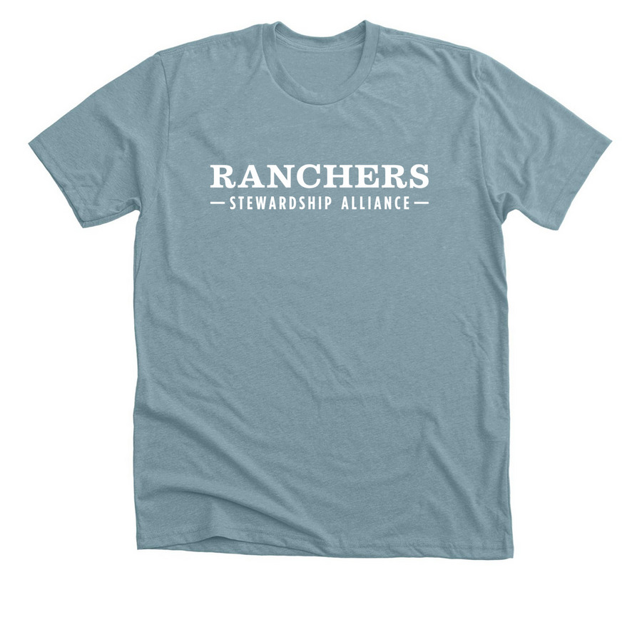 Branded Shirts + Sweatshirts, a Heather Blue Lagoon Premium Unisex Tee