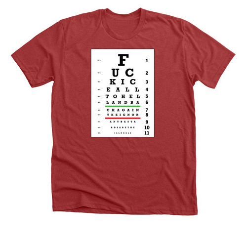 Vision Test - What Are You Seeing?, a Heather Canvas Red Premium Unisex Tee