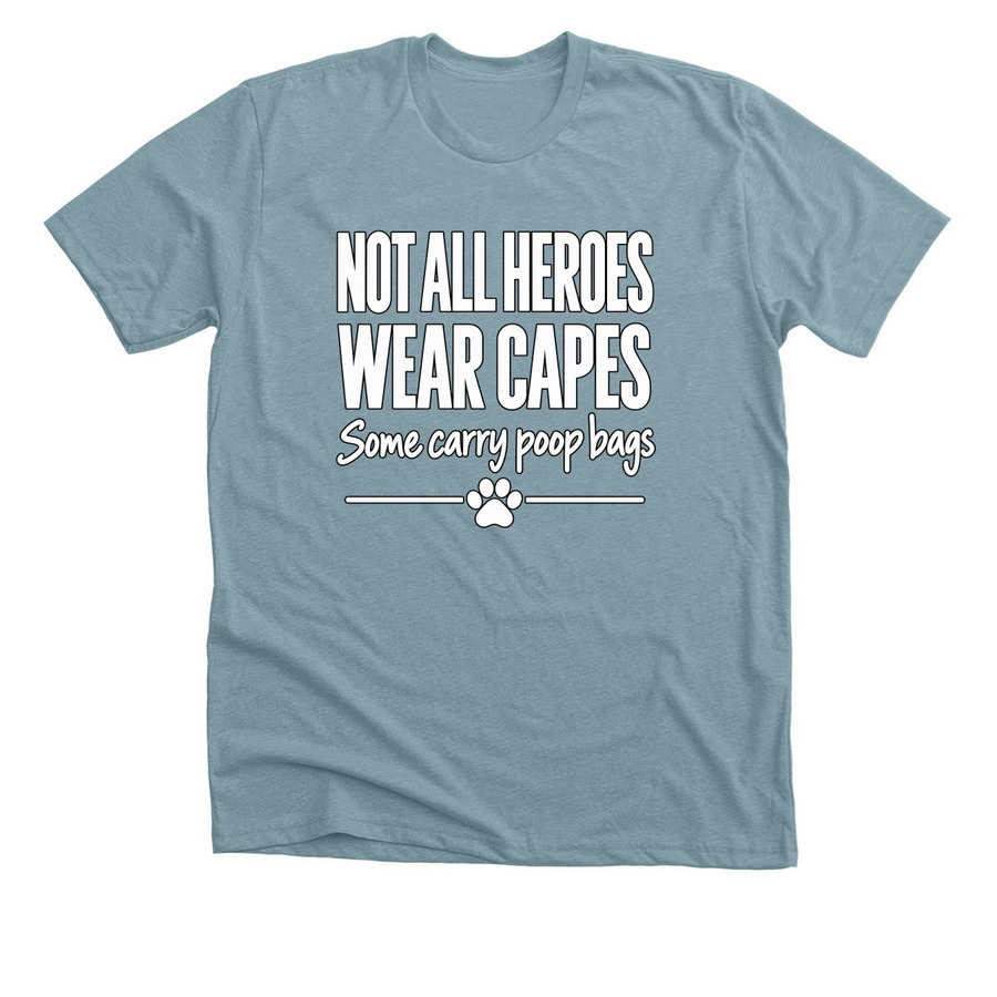 Fam Fit Check: Heroes, a Heather Blue Lagoon Premium Unisex Tee