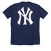 New York Yankees Made For October No Time Lik, a Solid Navy Blend Premium Unisex Tee (back-view)