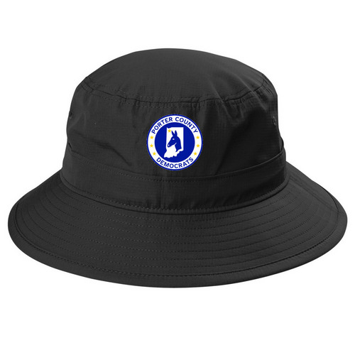Porter County Democrats, a Black Printed UV Bucket Hat