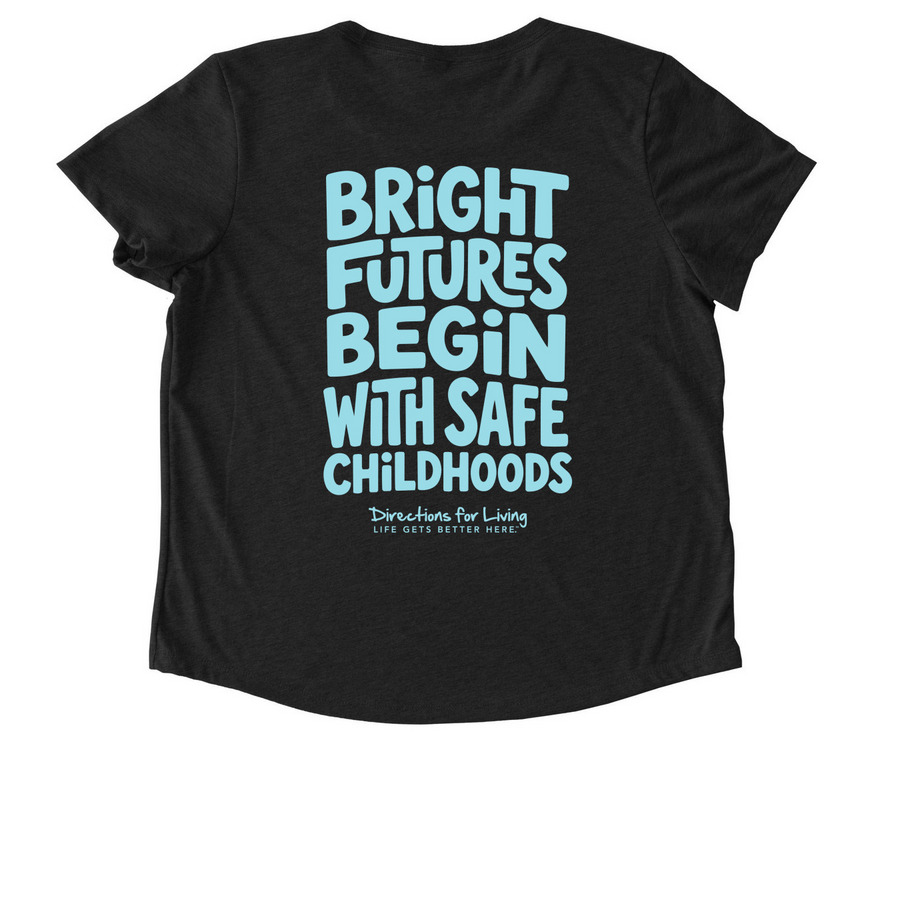 Bright Futures Shirt, a Space Black Allmade Eco Triblend Women?s Scoop Neck Tee (back-view)