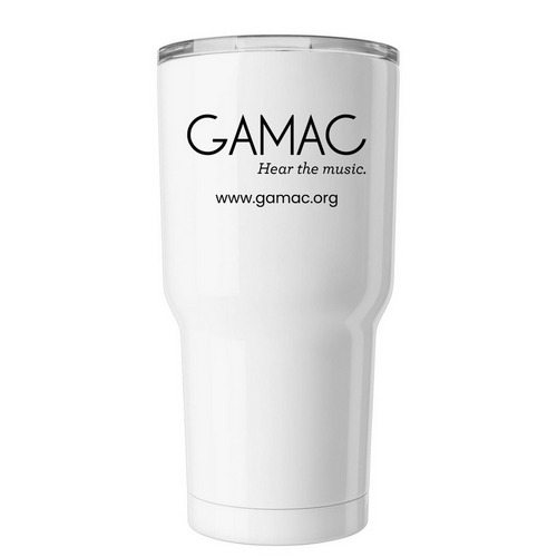 GAMAC logo tumbler, a White Insulated Tumbler