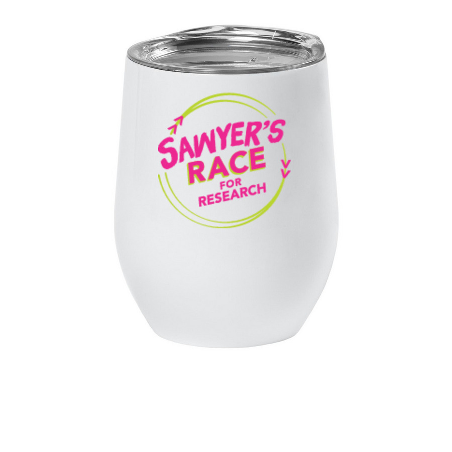 Sawyer's Race for Research Tumbler, a White Insulated Wine Cup