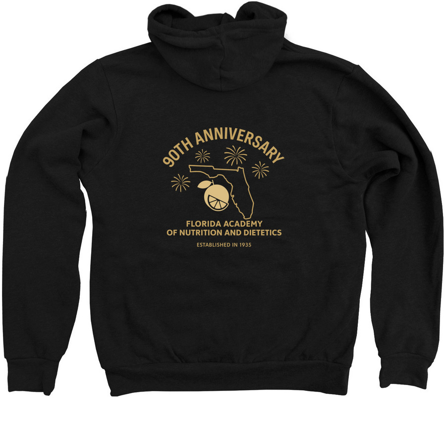 ? FAND 90th Anniversary, a Black Zip Up Hoodie (back-view)