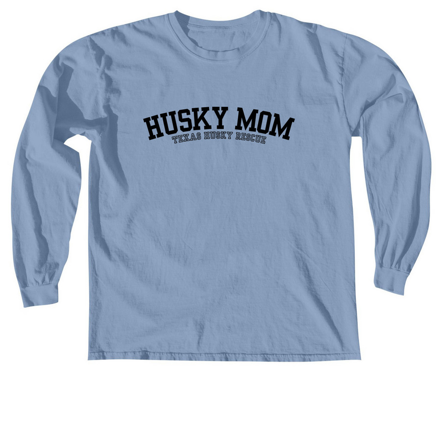 TXHR - Husky Mom, a Washed Denim Comfort Colors Long Sleeve Tee