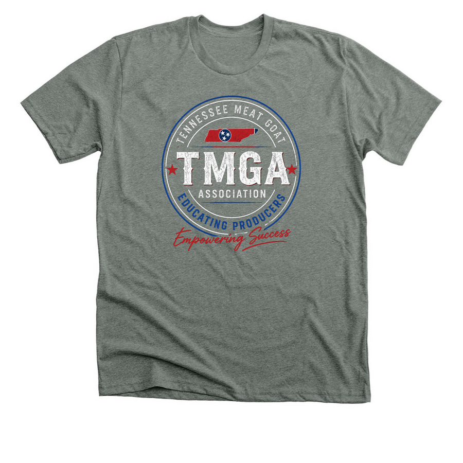 TMGA, a Deep Heather Premium Unisex Tee