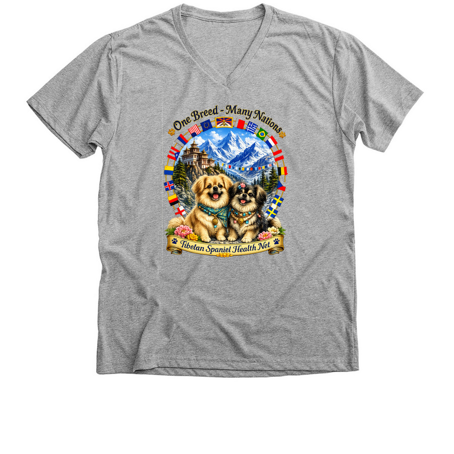 Tibbies Worldwide, a Athletic Heather Premium V-Neck Tee