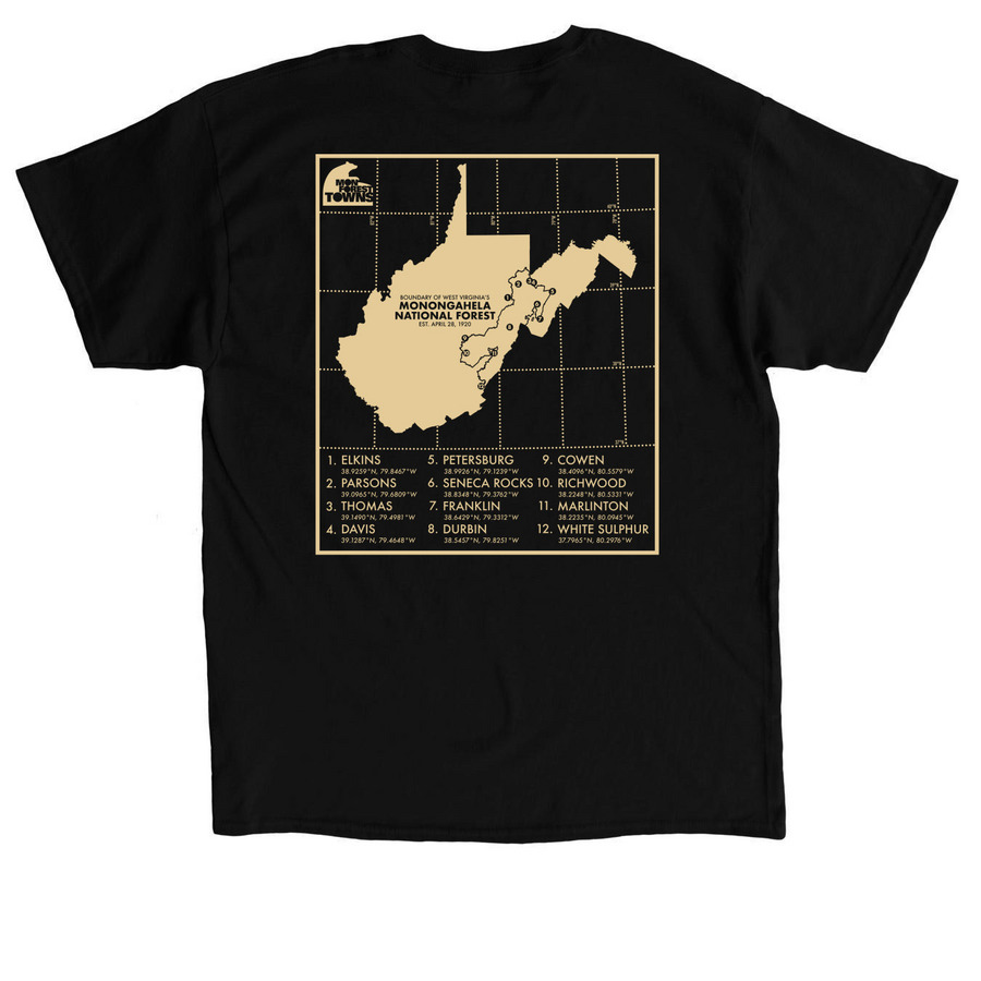 Towers and Trees Tee, a Black Classic Unisex Tee (back-view)