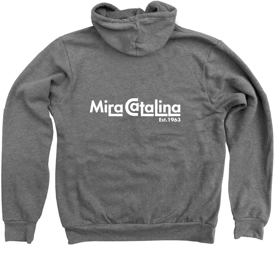 Mira Catalina Spirit Wear, a Deep Heather Zip Up Hoodie (back-view)