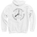"Quality, Compassion, Respect" Hoodie, a White Pullover Hoodie (back-view)