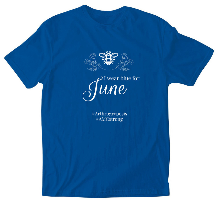 I wear blue for June, a Royal Softstyle Cotton Tee