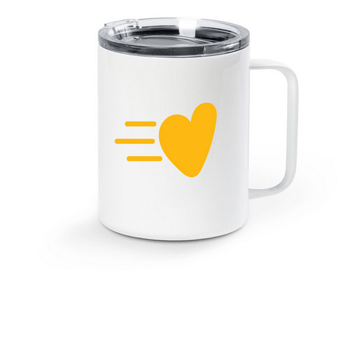 Neighbors Helping Neighbors Mug, a White Stainless Steel Travel Mug