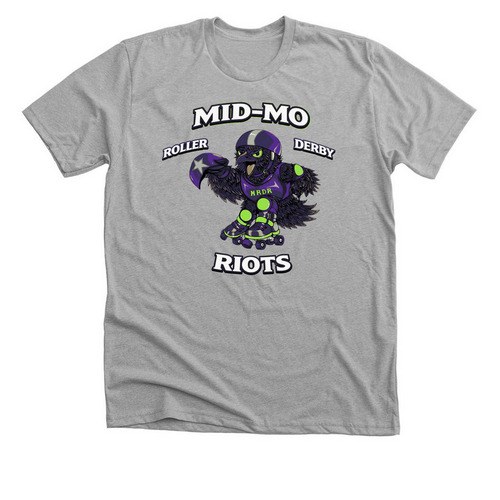 Mid-Mo Roller Derby Riots., a Athletic Heather Premium Unisex Tee
