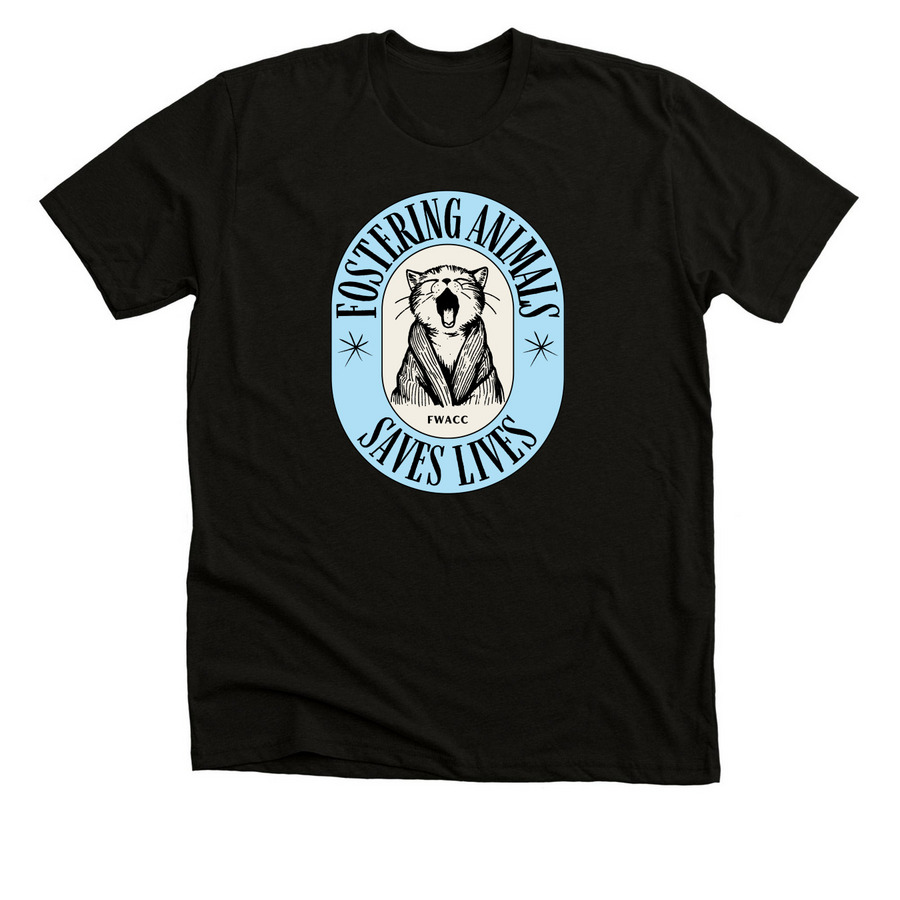 Fostering Animals Saves Lives, a Solid Black Blend Premium Unisex Tee