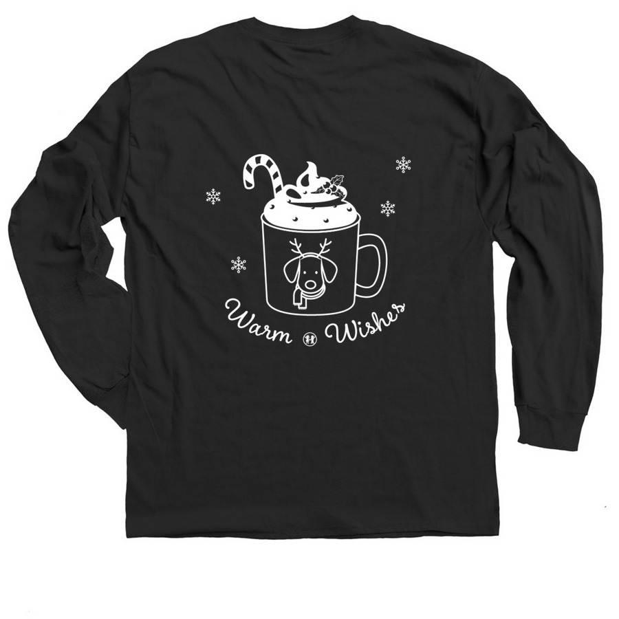 Warm Wishes&nbsp;, a Black Classic Long Sleeve Tee (back-view)
