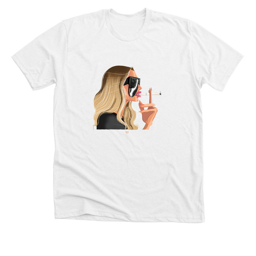 Dorit's Rage Cig, a Solid White Blend Premium Unisex Tee