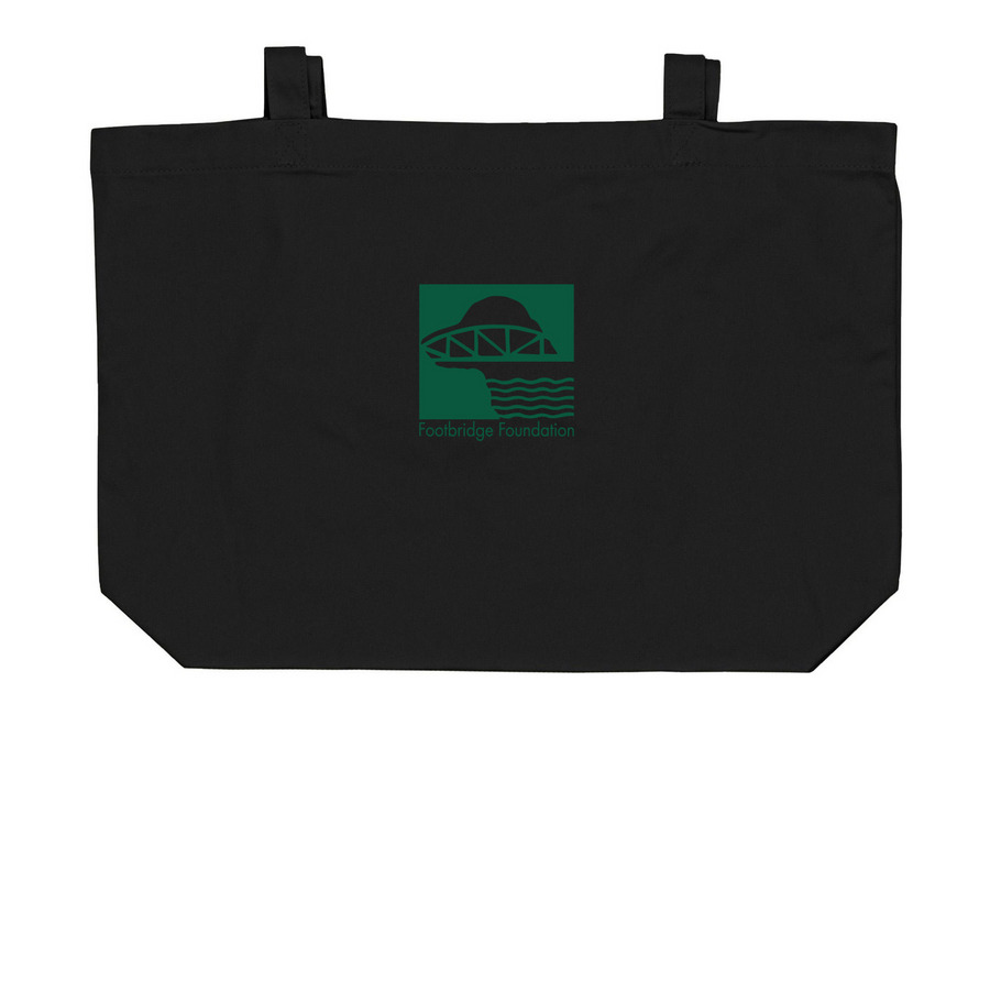 Footbridge Foundation Tote, a Black Large Organic Cotton Tote Bag