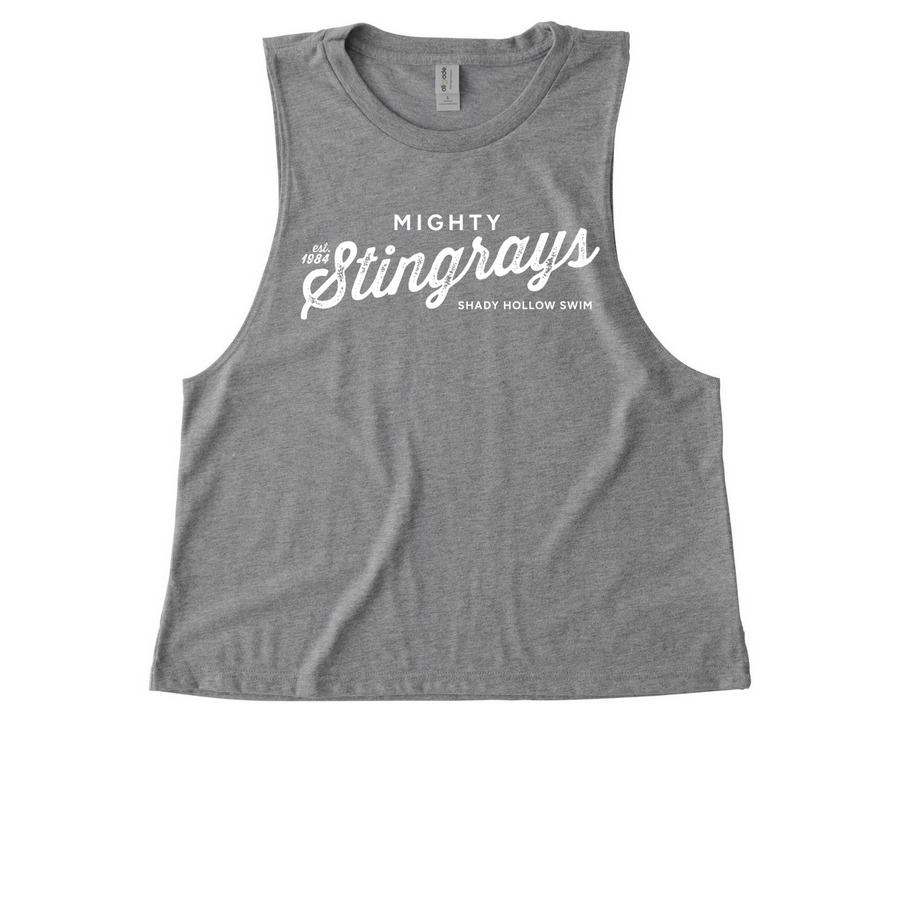 Mighty Stingrays, a Aluminum Grey Allmade Eco Triblend Women?s Muscle Tank