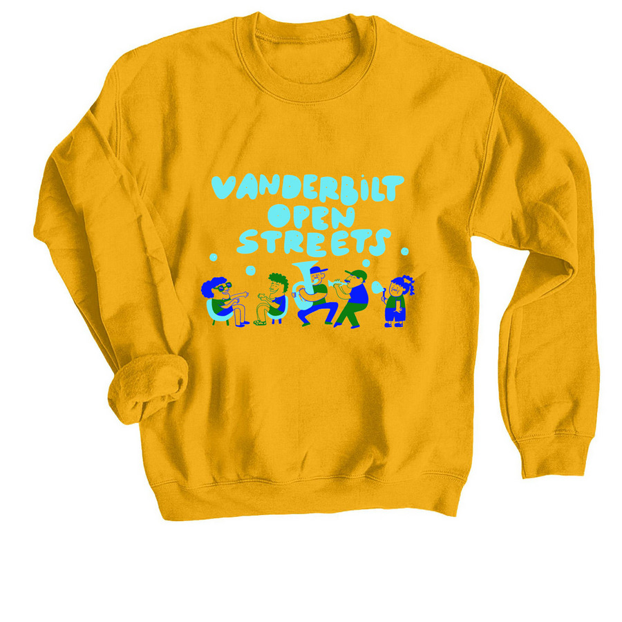 Vanderbilt Open Streets Sweatshirts, a Gold Crewneck Sweatshirt