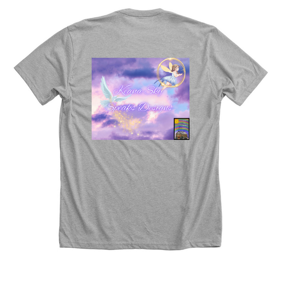Dragonfly Dreams, a Athletic Heather Premium Unisex Tee (back-view)