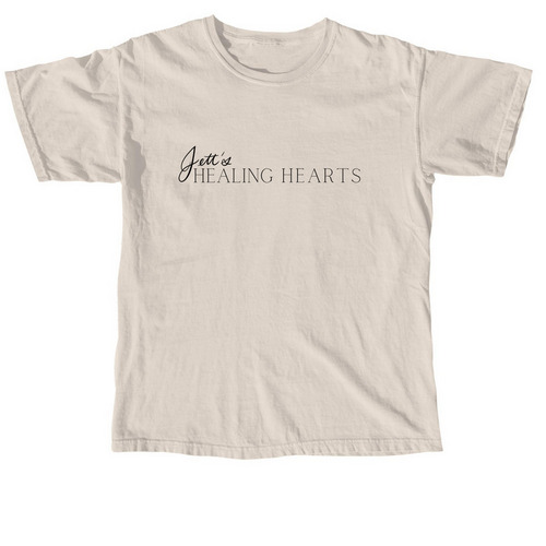 Jett's Healing Hearts Bear Logo, a Ivory Comfort Colors Unisex Tee