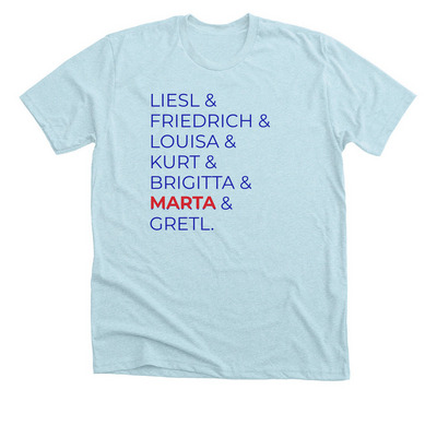 MARTA, a Heather Ice Blue Premium Unisex Tee