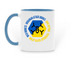 Wild Hornets Strong Roast, a Light Blue Two-Tone Ceramic Mug (back-view)