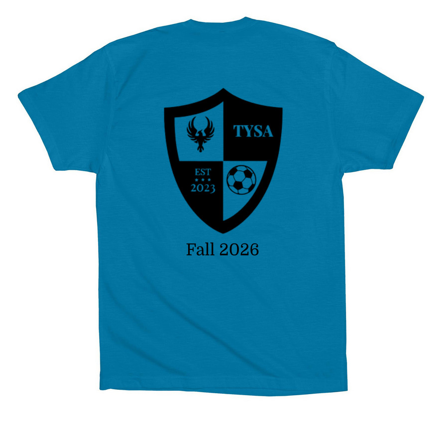 U8B Ziegler/Ziegler, a Electric Blue Premium Cotton Tee (back-view)