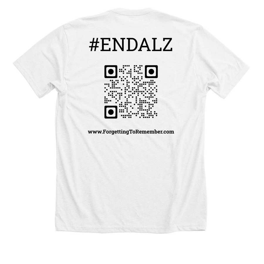 Kick Alzheimer's in the Balzheimer's, a Solid White Blend Premium Unisex Tee (back-view)