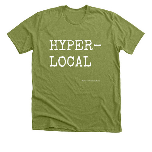 Hyper-Local, a Heather Green Premium Unisex Tee