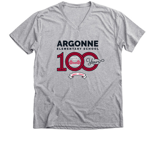 100 Years of Argonne, a Athletic Heather Premium V-Neck Tee