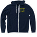 Small Yellow Logo - Zip Up Hoodie + T-Shirts, a Navy Zip Up Hoodie
