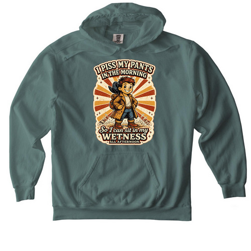 GOD?S STILL WORKING ON ME., a Blue Spruce Comfort Colors Pullover Hoodie